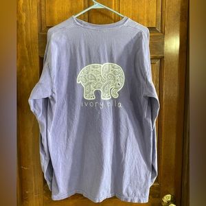 Ivory Ella’s Long Sleeve Purple Paisley Print Large